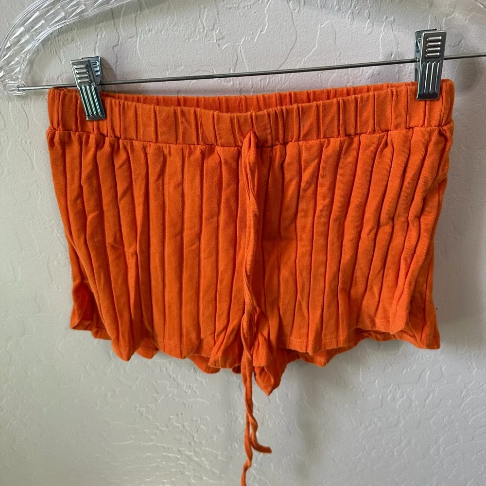 SHEIN Orange Ribbed Tank Romper Set - Picture 3 of 3